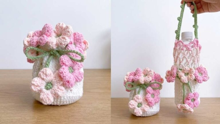 Free Crochet 2 in 1 Water Bottle Holder Patterns