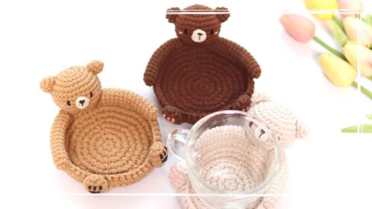 Crochet Bear Amigurumi Tea Coaster Pattern
