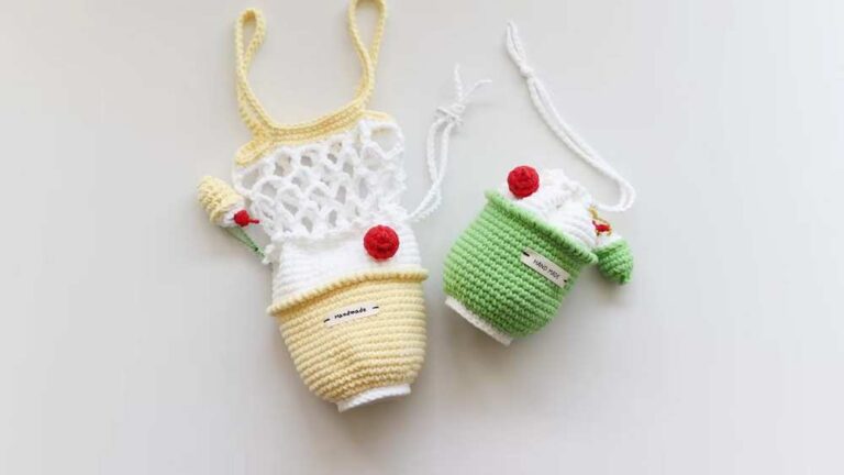 Crochet Reversible Cream Soda Tumbler Bag Pattern