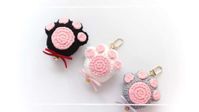 Free Crochet Cat Paw Keychain Pattern For Gifting