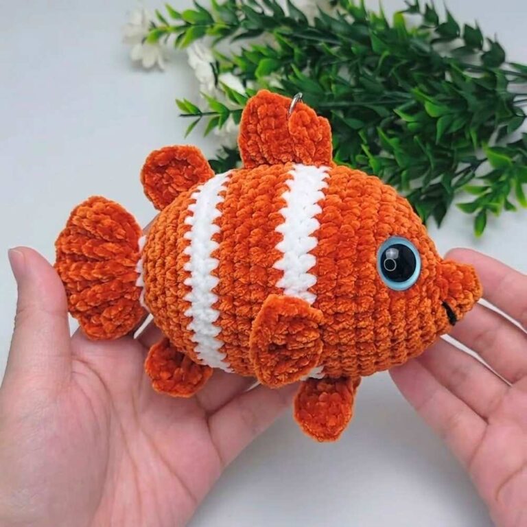 Crochet Clown Fish Plushie Pattern For Summer