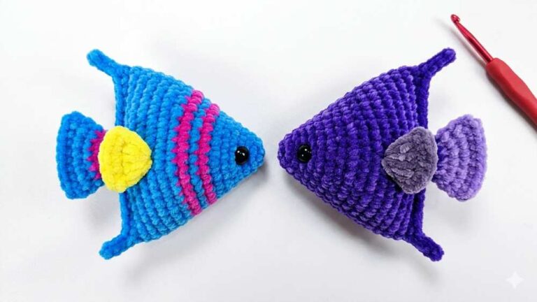 Crochet Tropical Fish Plush Keychain Pattern For Summer