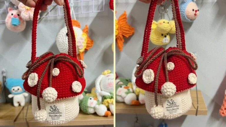 Crochet Mushroom Bag Pattern For Autumn