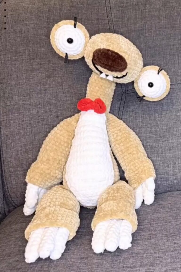 How to Crochet Sid the Sloth Plushie for Kids