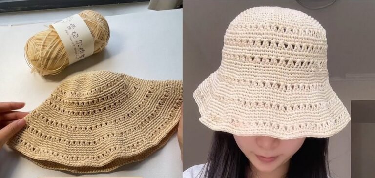 Crochet Foldable Sun Hat Pattern For Summer