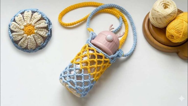 Free Crochet UNIQUE Reversible & Normal Bottle Holder Patterns