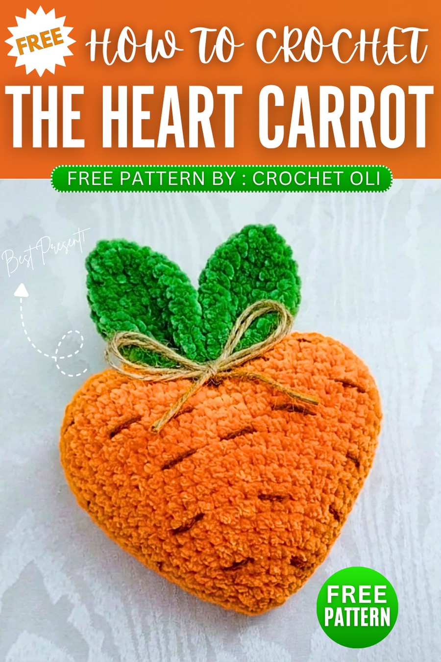 Crochet Heart Carrot Amigurumi Present (2)