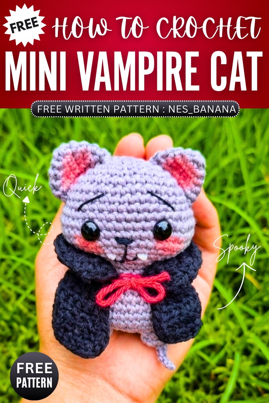 crochet cat vampire