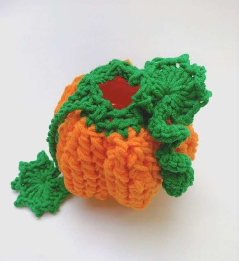 Chau Crochet: How to Crochet Mini Pumpkin Drawstring Pouch for Autumn