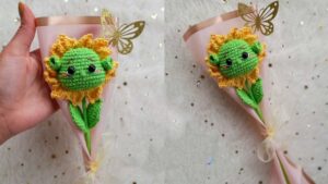 Tejidos: How to Crochet Shrek Bouquet Present for Halloween