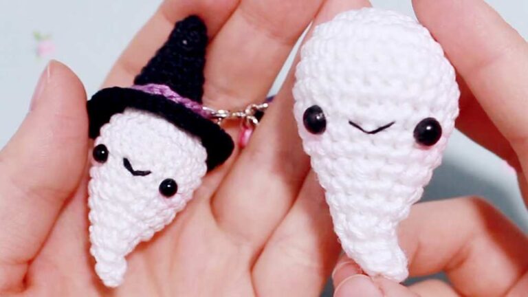 Emily: Free Crochet Miniature Baby Ghost in a Witch Hat Pattern
