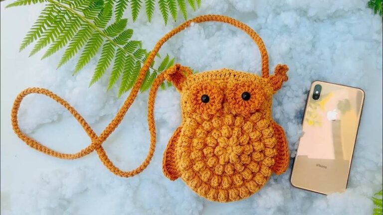 Moclentivi: How to Crochet Vintage Owl Phone Bag for Fall