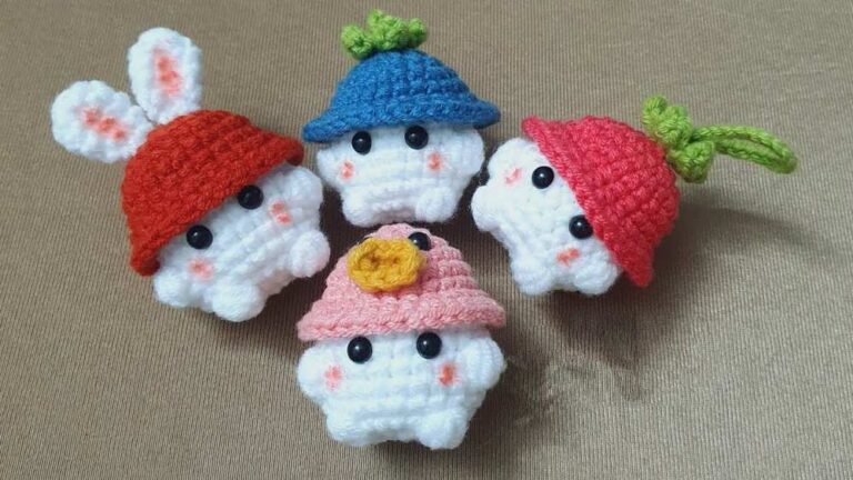 Free Crochet 4-in-1 Baby Mushrooms Pattern for Fall & Summer