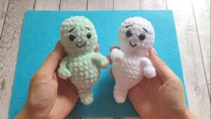 Crochet No-Sew Baby Ghost Plushie Pattern for Halloween