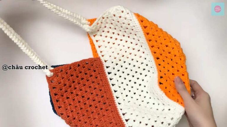 Chau Crochet: How to Crochet Candy Corn Fall Tote Bag for Halloween
