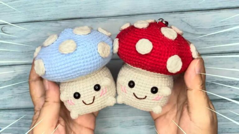 Free Crochet 2-in-1 No-Sew Baby Mushy Amigurumi & Box Pattern for Fall