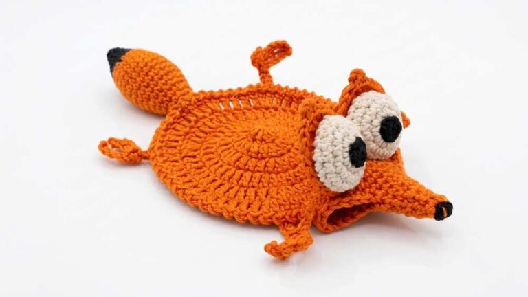 How to Crochet A Funny Fox Flip Flop Coaster for Fall