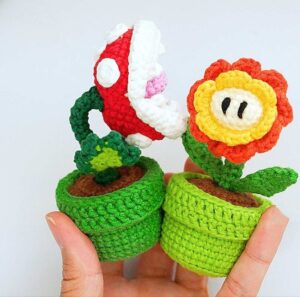 How to Crochet Mario Bros Flower Pot for Kids Plays