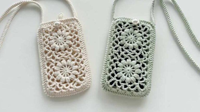 How to Crochet Lacy Flower Phone Bag Tutorial for Ladies