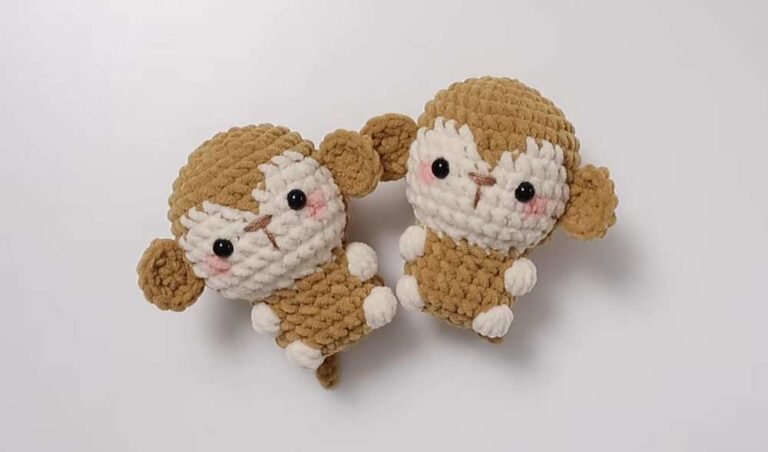 How to Crochet A Low-Sew Mini Baby Monkey Plushie for Kids
