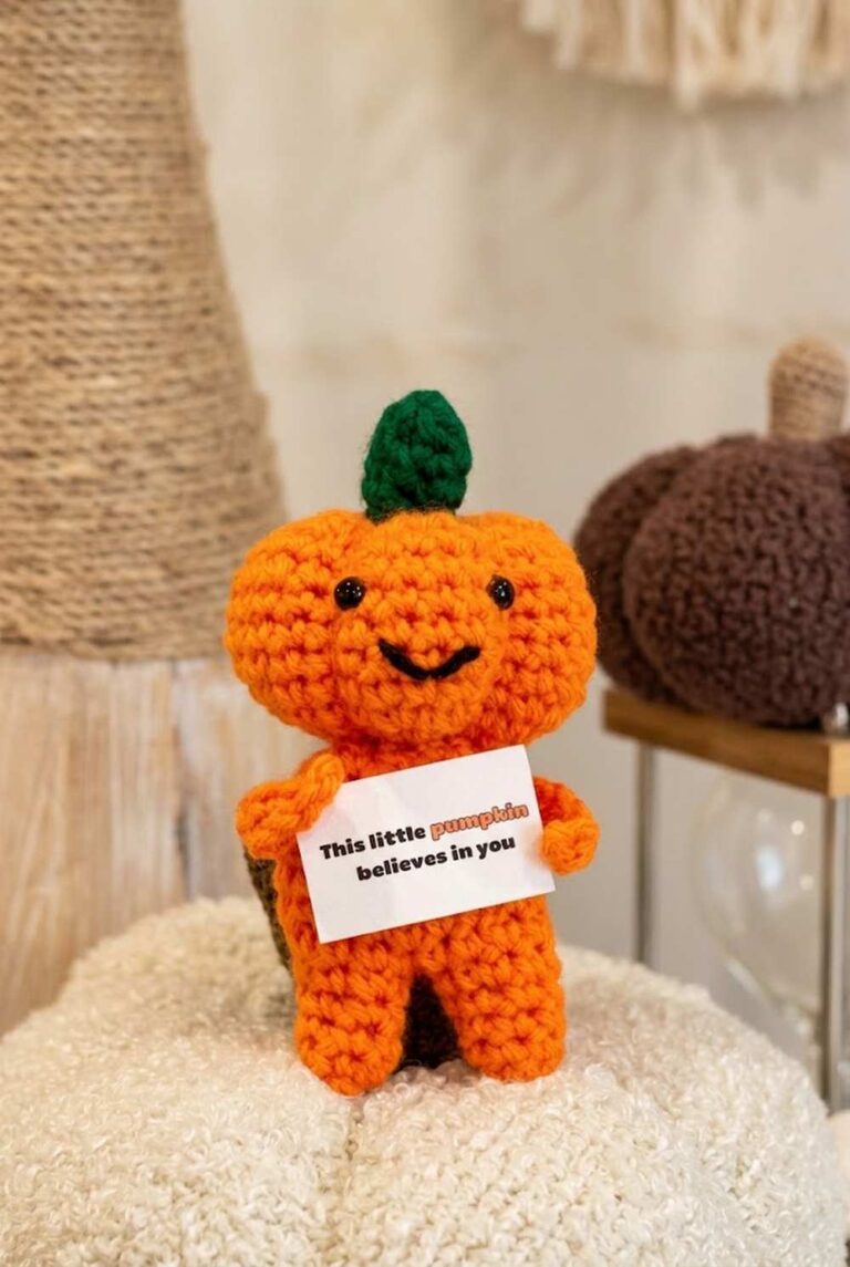 Crochet Relieving Your Stress Standing Amigurumi Pumpkin
