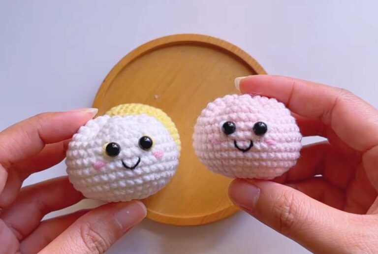 Featuring: To Crochet Plush Miniature Yellow and Pink Dumpling Plush
