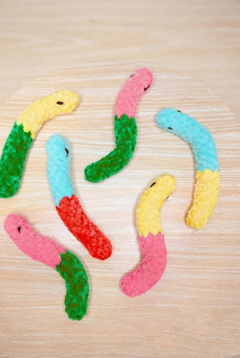 Crochet the Gummy Worm Fidget Plushie for Anti-Stress Toys
