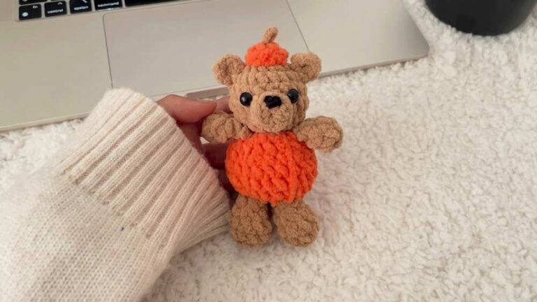 How to Crochet Pumpkin Teddy Plushie for Fall