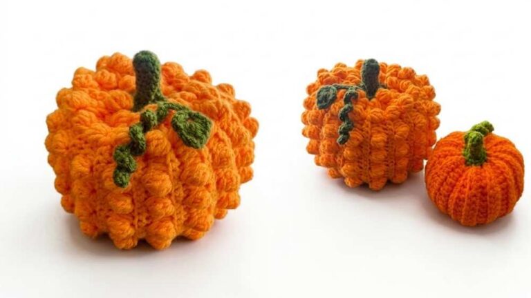 Crochet the Bobble Texture Orange Amigurumi Porch Decoration