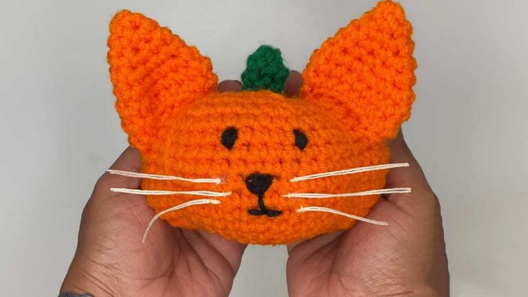 How to Crochet Cat Face Pumpkin Amigurumi for Fall & Halloween