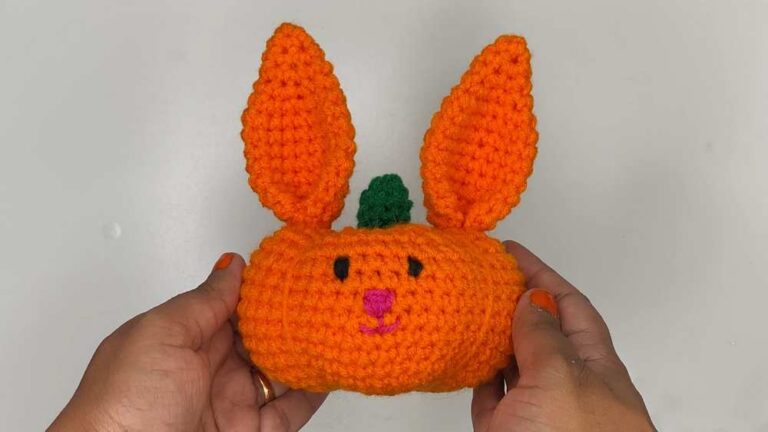 How to Crochet Bunny Ears & Face Pumpkin Amigurumi for Fall